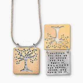 Kathy Bransfield Goethe Dream Boldness Quote Necklace