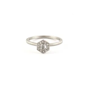 Leona Ring with White Diamonds and 18 KT White Gold by Sarah Swell