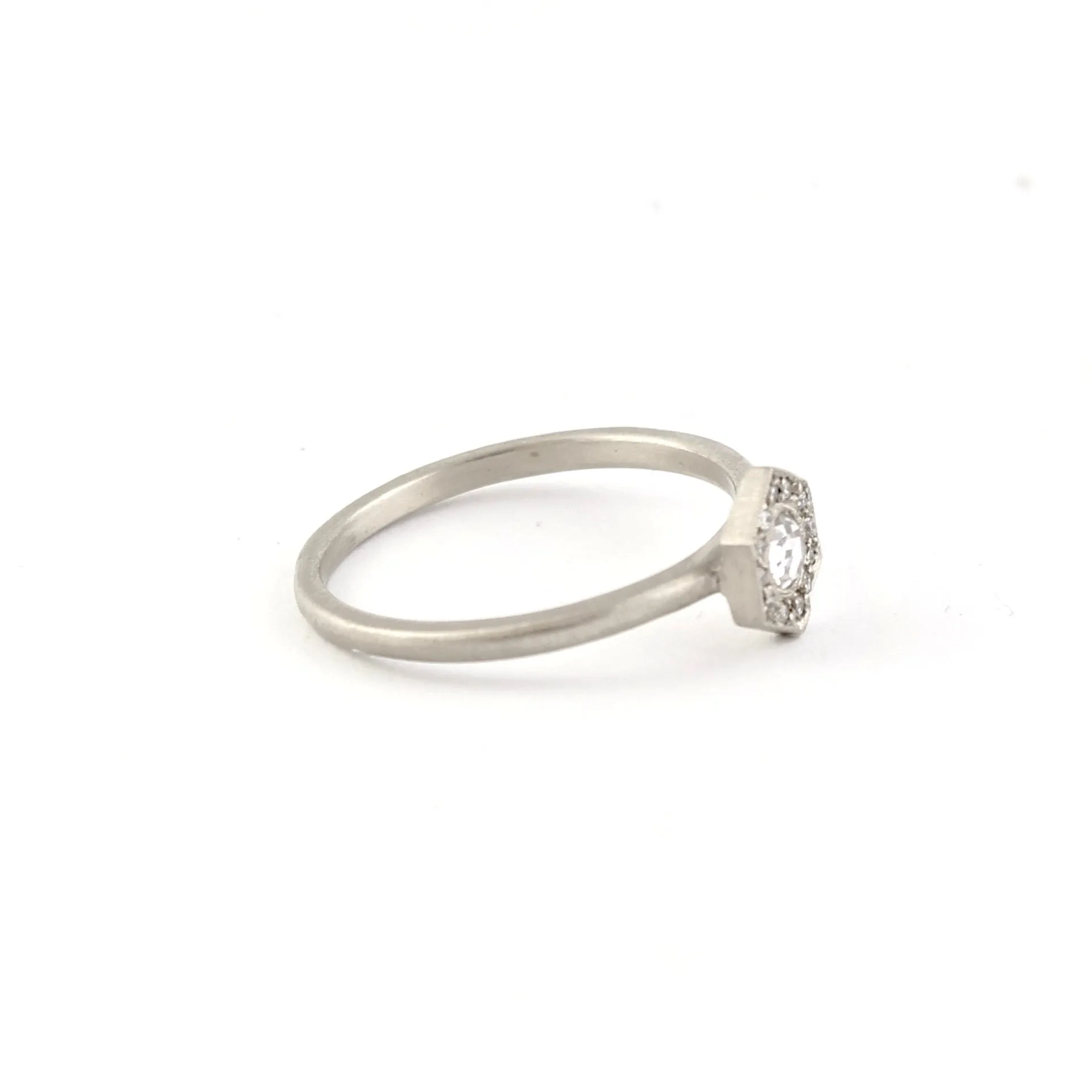 Leona Ring with White Diamonds and 18 KT White Gold by Sarah Swell