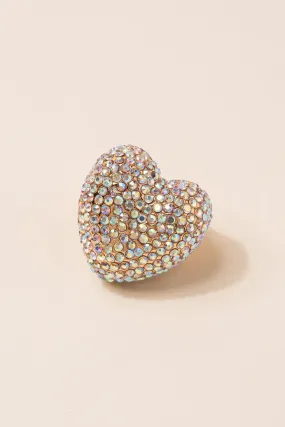 Liz Rhinestone Heart Ring