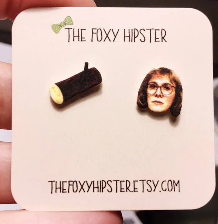 Log Lady Stud Earrings