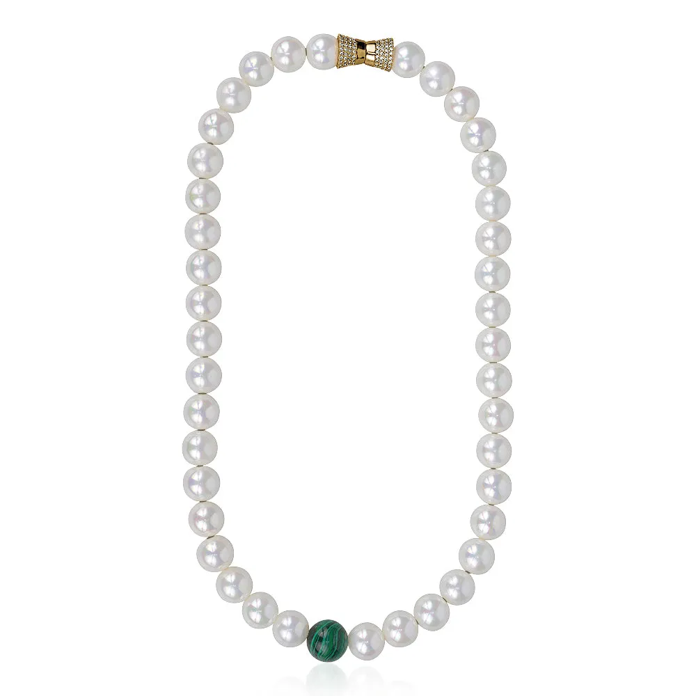 MALACHITE PEARL NECKLACE AND BRACELET