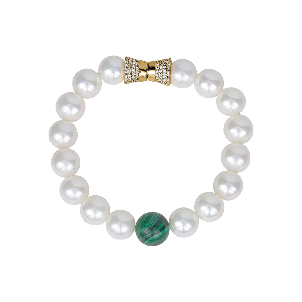 MALACHITE PEARL NECKLACE AND BRACELET