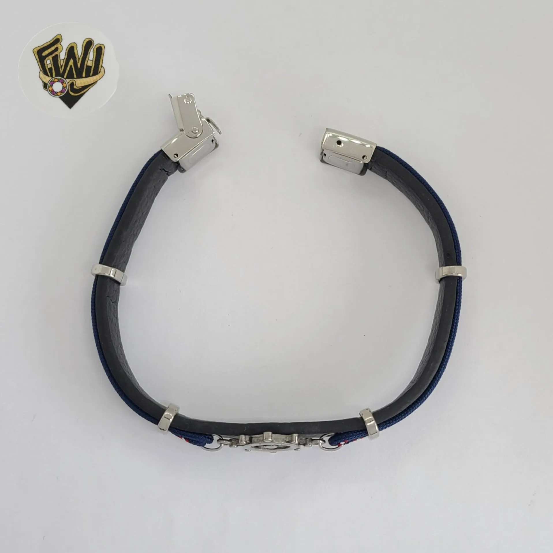 (MBRA-18-S) Stainless Steel - Leather Men Bracelet.