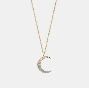 Mega Diamond Half Moon Necklace