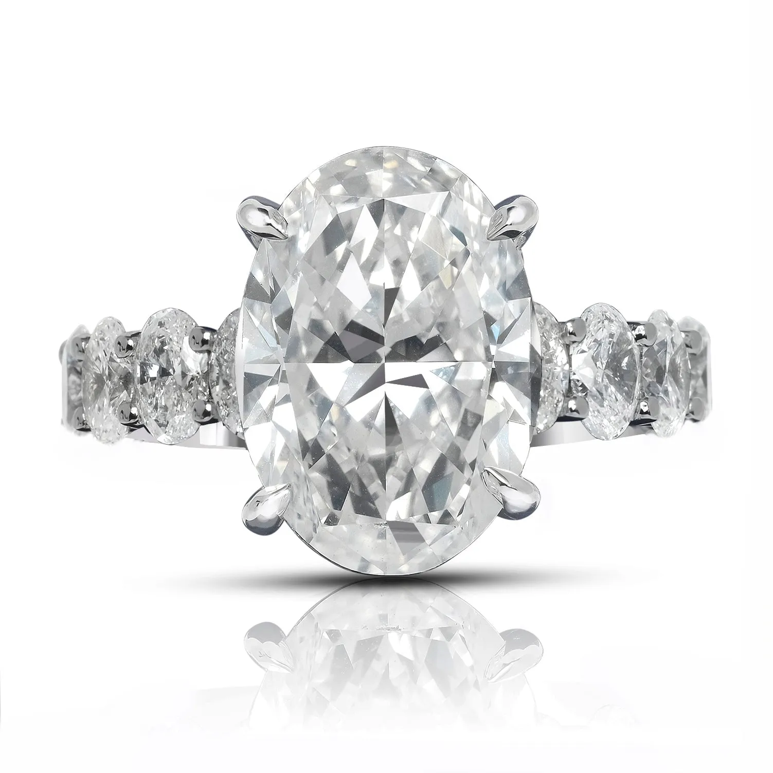 MIA 12 Carat Oval Cut G Color VS1 Clarity Diamond Engagement Ring 18K White Gold GIA CERTIFIED 6 ct G VS1  BY MIKE NEKTA