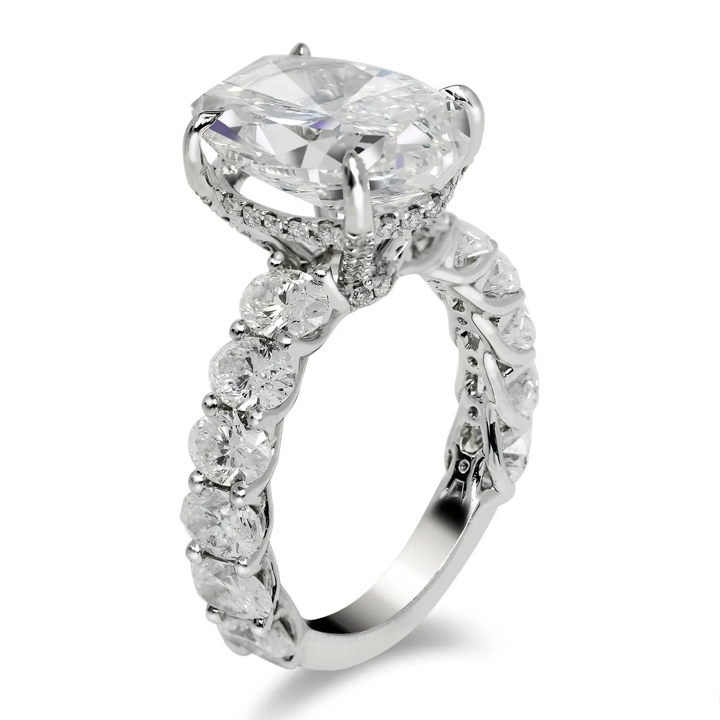 MIA 12 Carat Oval Cut G Color VS1 Clarity Diamond Engagement Ring 18K White Gold GIA CERTIFIED 6 ct G VS1  BY MIKE NEKTA