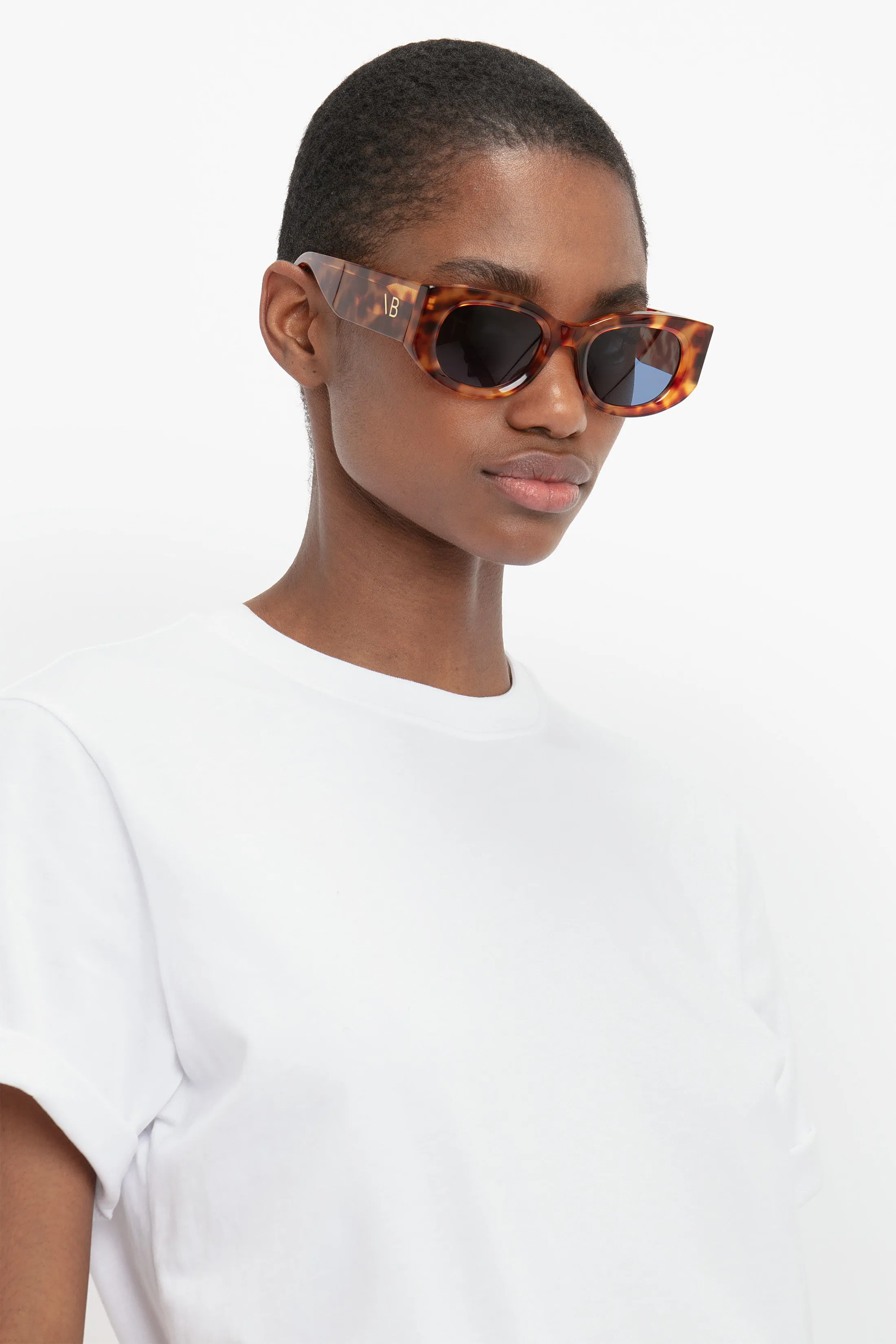 Monogram Detail Sunglasses In Blonde Havana