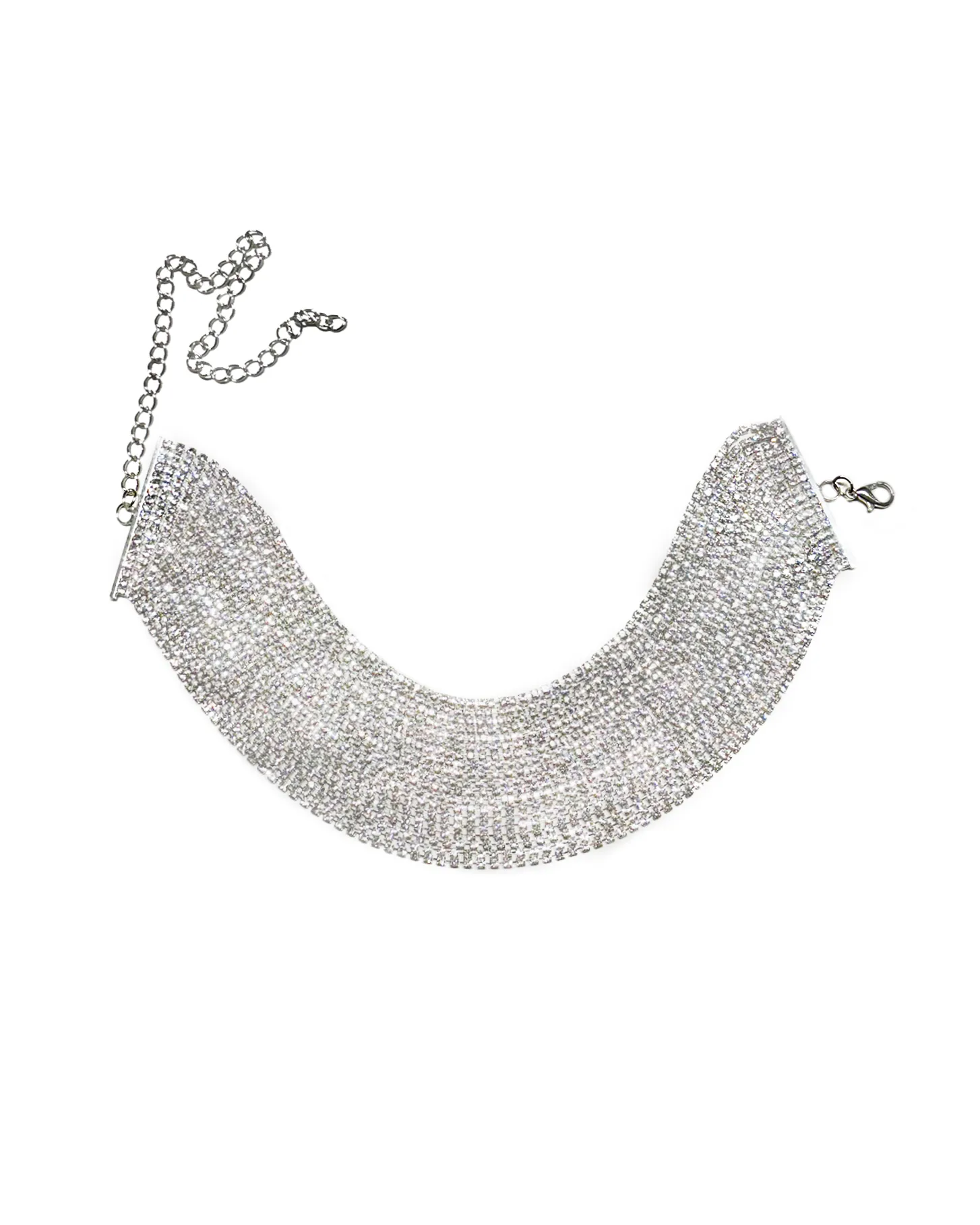 Multi layer rhinestone choker necklace