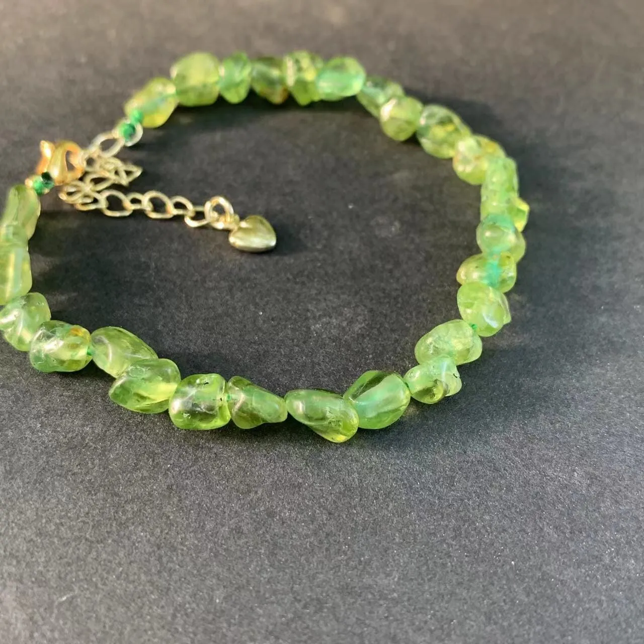 Natural Peridot Olivine Crystal Bracelet and Necklace