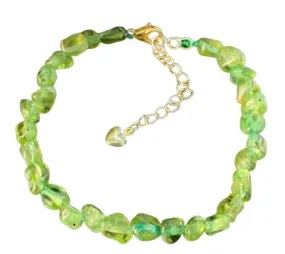 Natural Peridot Olivine Crystal Bracelet and Necklace