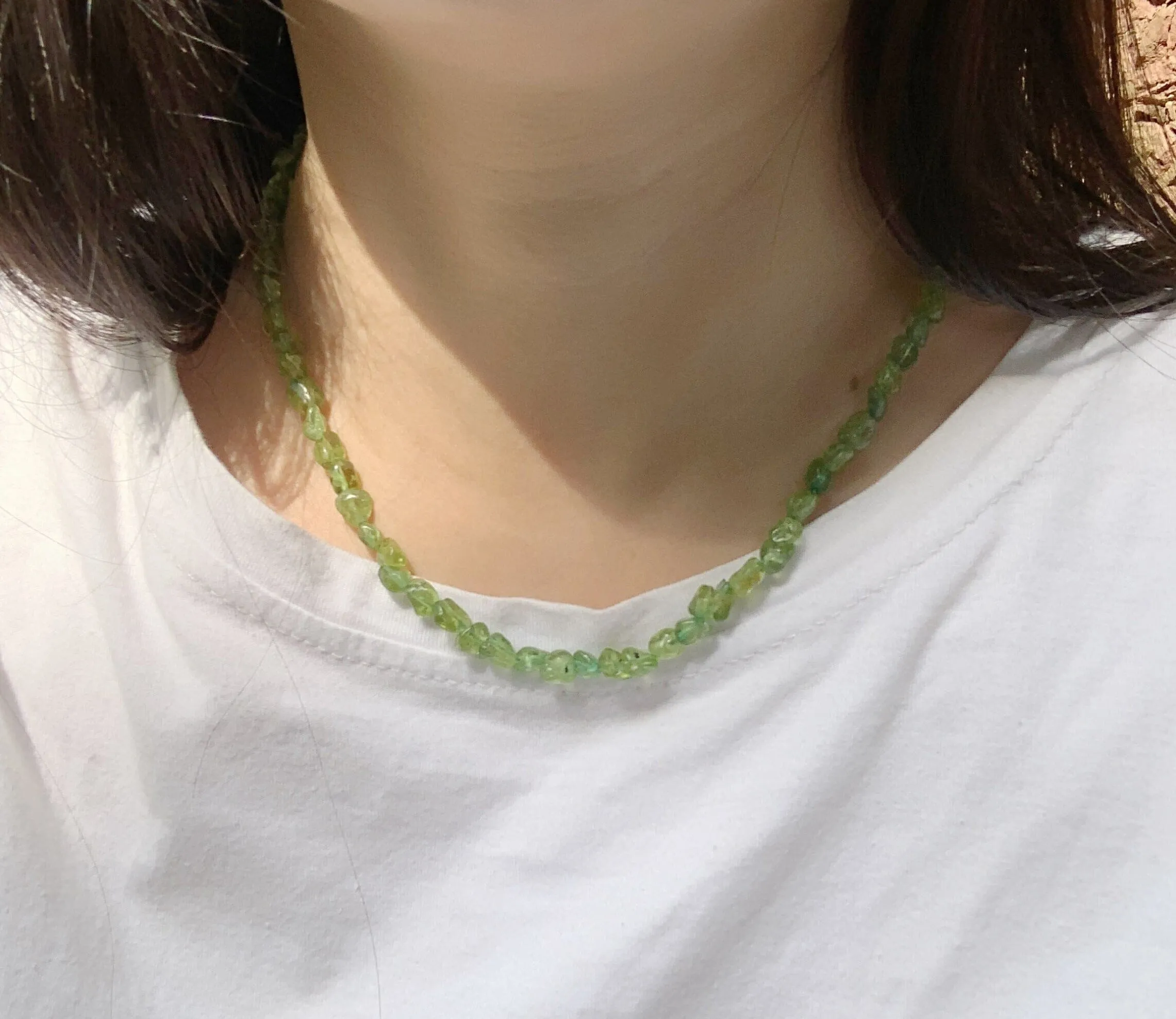 Natural Peridot Olivine Crystal Bracelet and Necklace