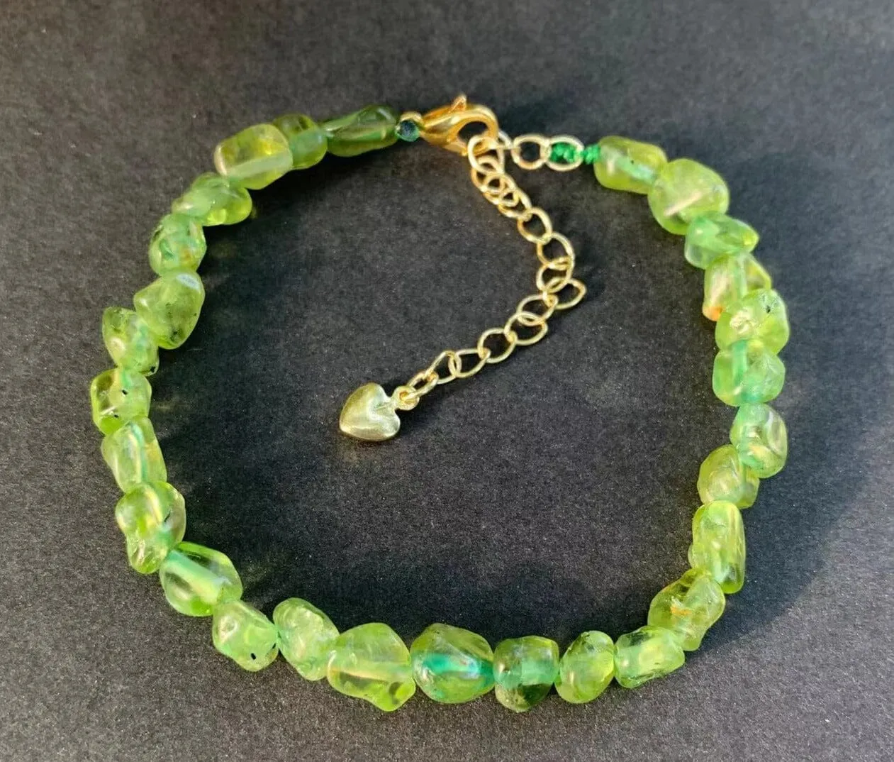 Natural Peridot Olivine Crystal Bracelet and Necklace