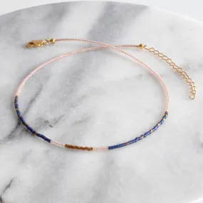 Navy and Blush Choker Necklace