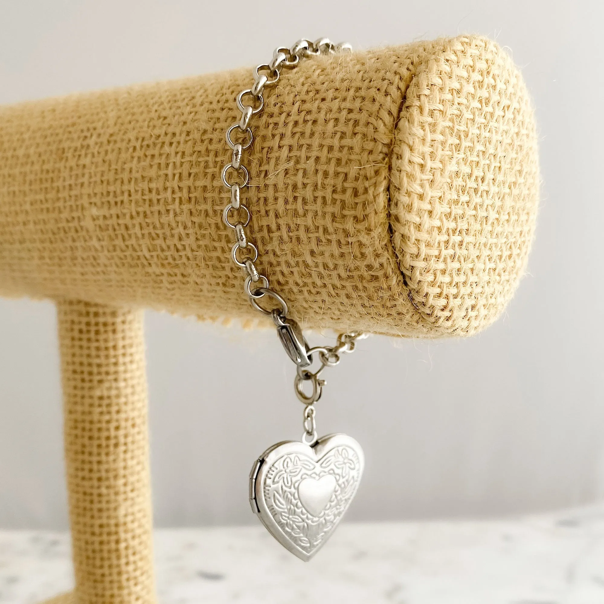 ORLA silver heart locket bracelet