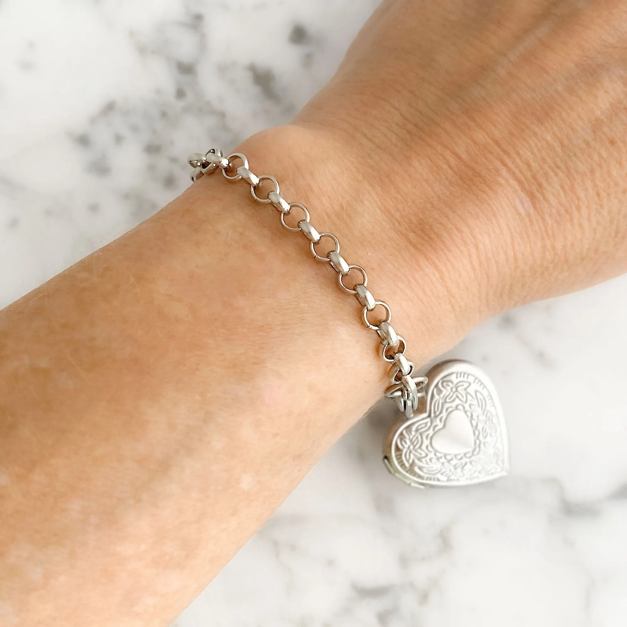 ORLA silver heart locket bracelet