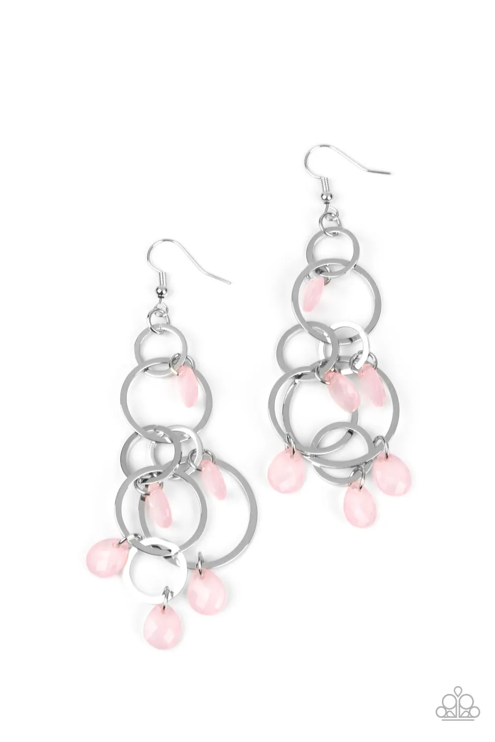 Paparazzi Dizzyingly Dreamy - Pink Teardrop Tassel Earrings