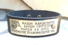 Personalized Military Bracelet, Custom Leather Bracelets