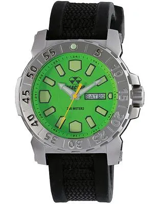 Reactor Mens Meltdown 2 - Acid Green Dial - Steel Case - Gryphon Rubber Strap