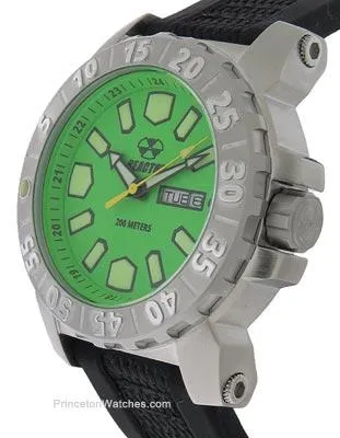 Reactor Mens Meltdown 2 - Acid Green Dial - Steel Case - Gryphon Rubber Strap