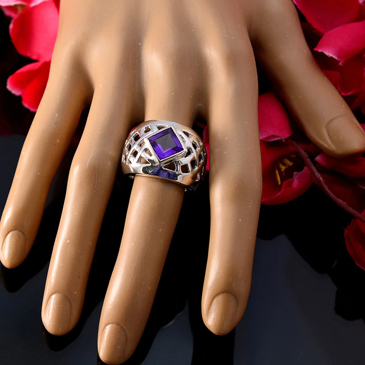 Riyo Comely Gems Amethyst 925 Sterling Silver Ring Catholic Jewelry