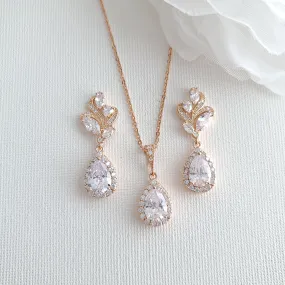 Rose Gold Jewelry Set For Wedding-Wavy