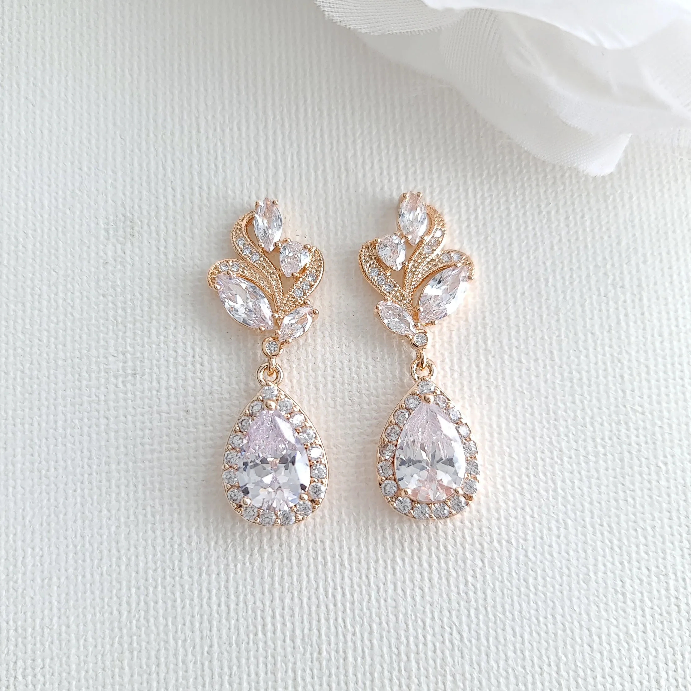 Rose Gold Jewelry Set For Wedding-Wavy