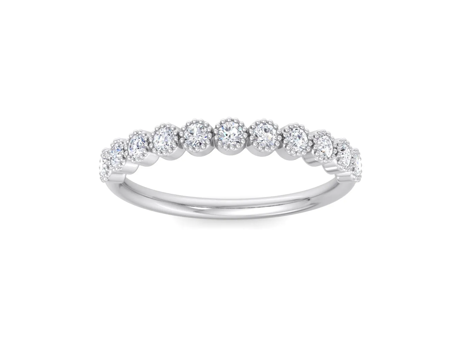 Round Diamond Engagement Band, Round Cut Ring Eternity Band