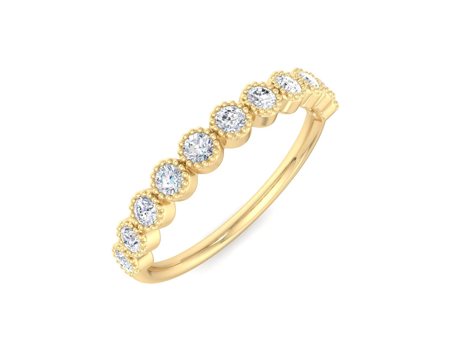 Round Diamond Engagement Band, Round Cut Ring Eternity Band