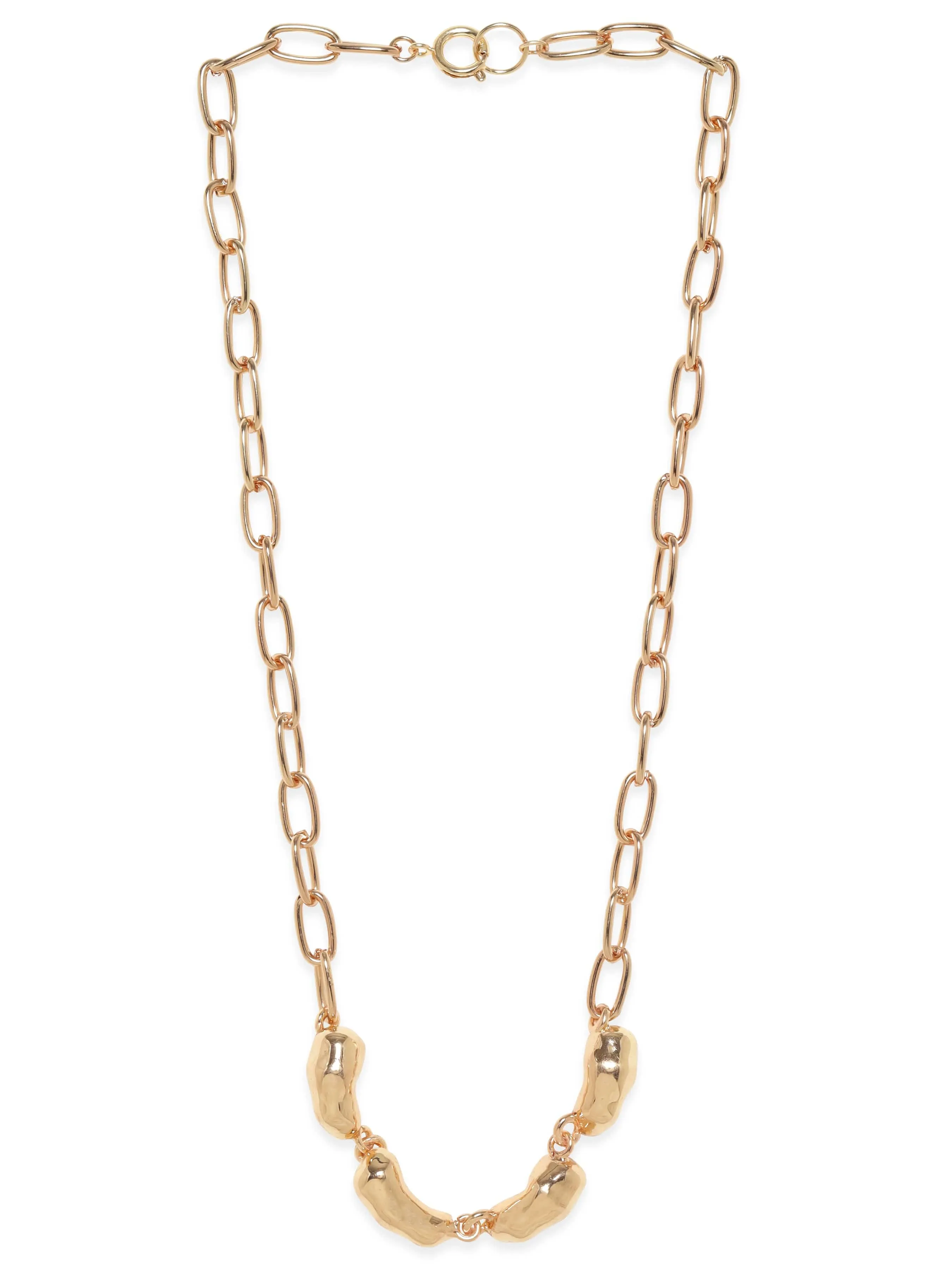 Rubans Voguish 18K Gold plated Paperclip charm necklace