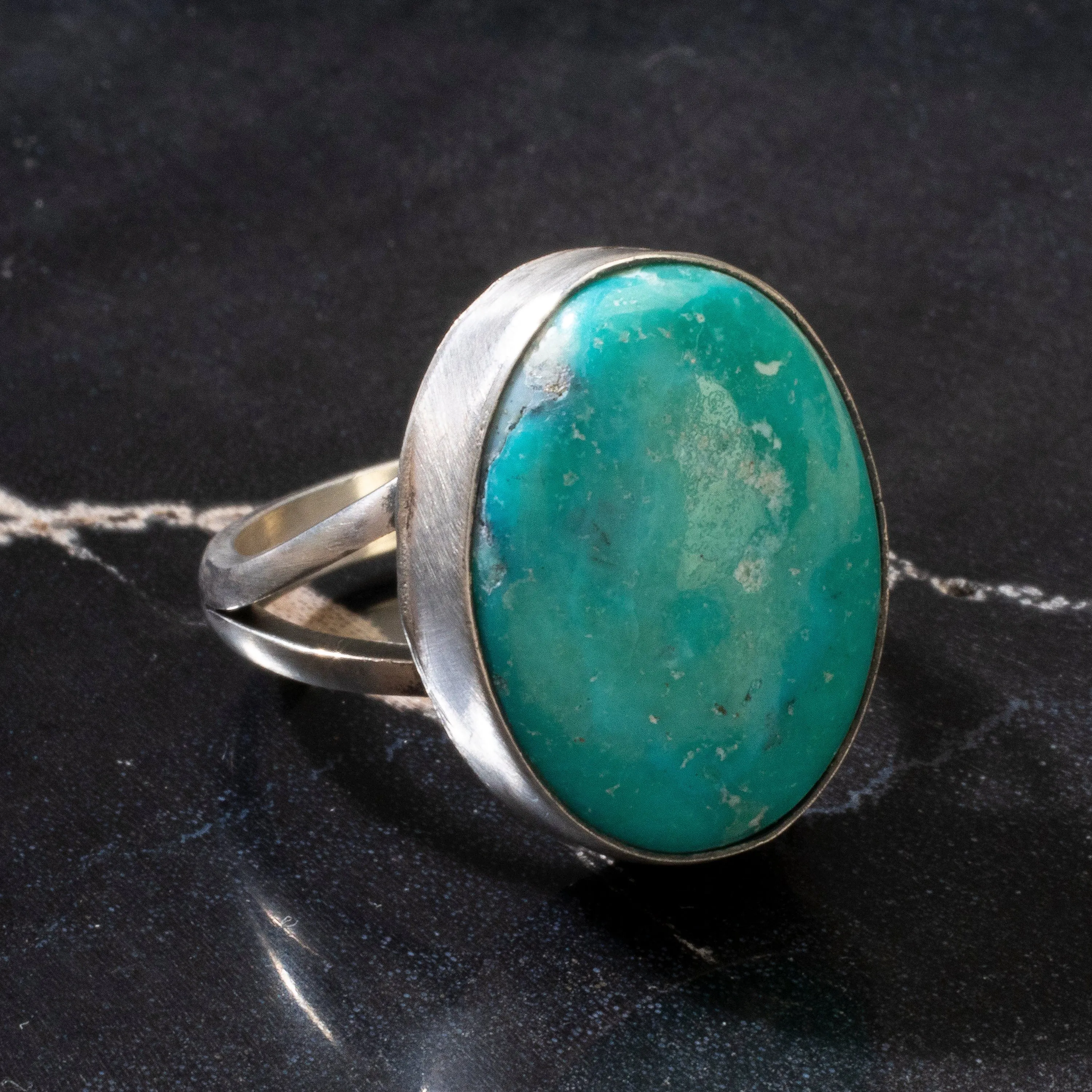 Scott Skeets Kingman Turquoise Navajo USA Native American Made 925 Sterling Silver Ring