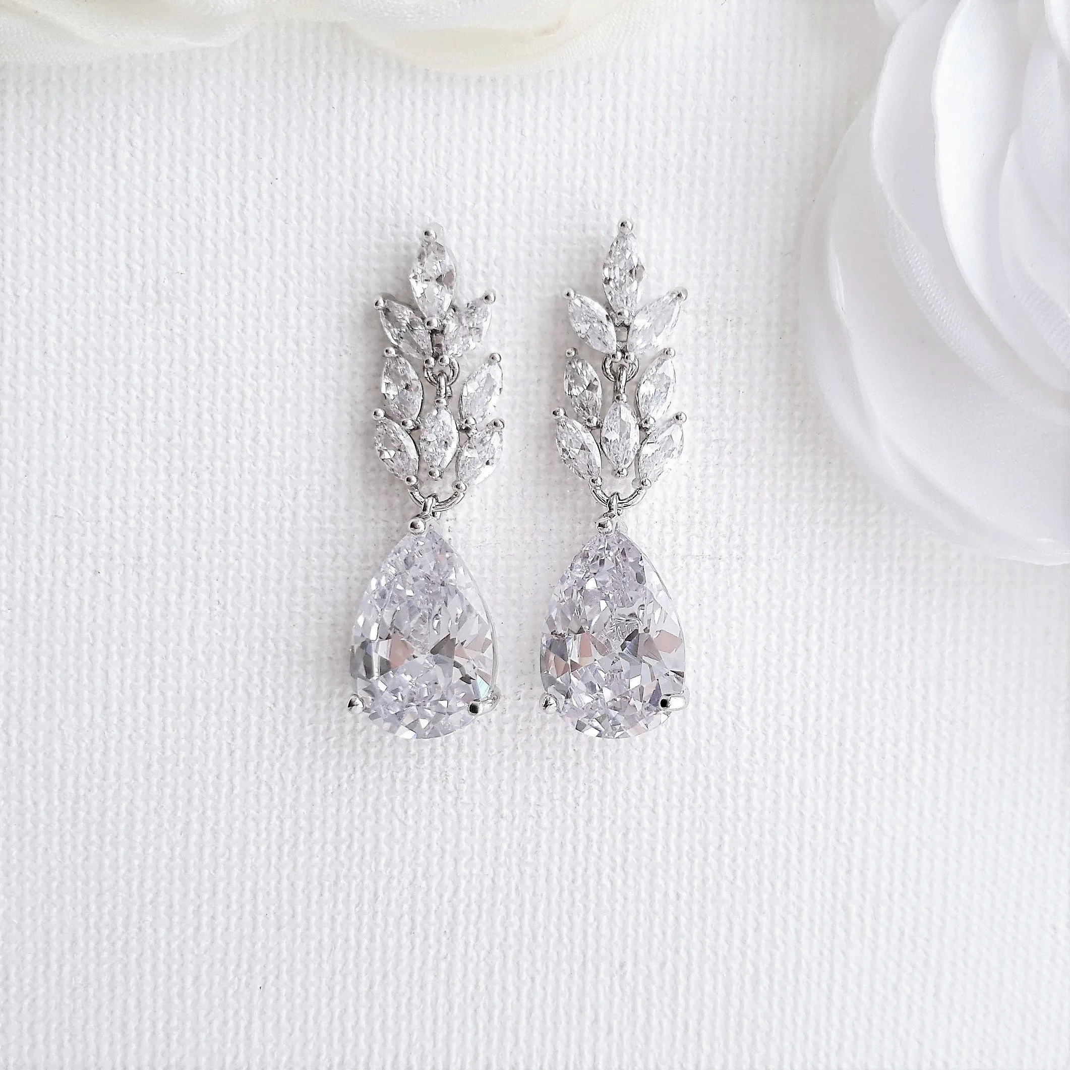 Silver CZ Wedding Set-Willow