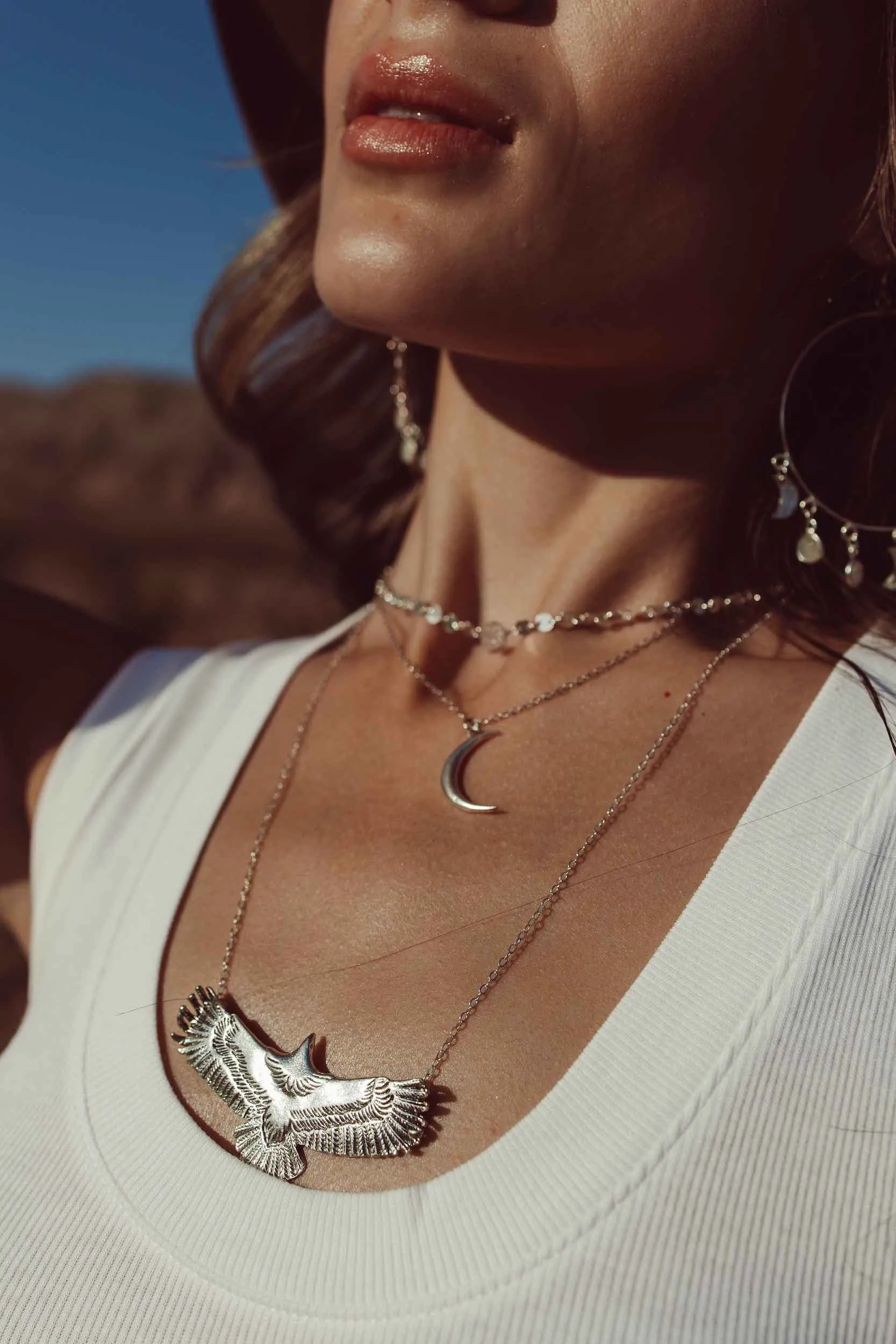 Silver Manifest Moon Necklace