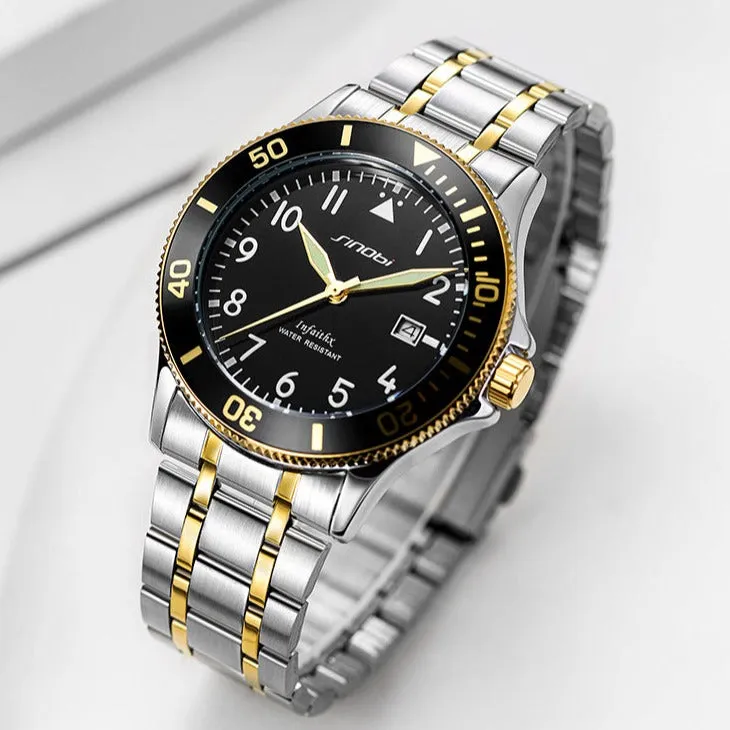 SINOBI Men Stainless Steel Watch - Two tone strap