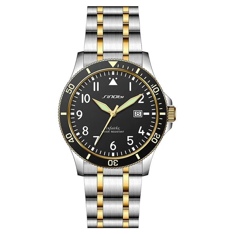 SINOBI Men Stainless Steel Watch - Two tone strap