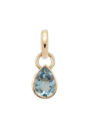 Small Forever And Always A Pair Aquamarine Pear Pendant - Love