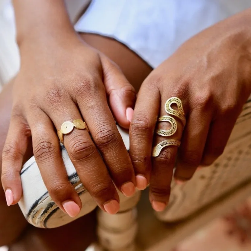 SNAKE SILVER SIGNATURE RING FILIGREE