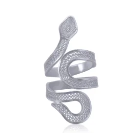 SNAKE SILVER SIGNATURE RING FILIGREE