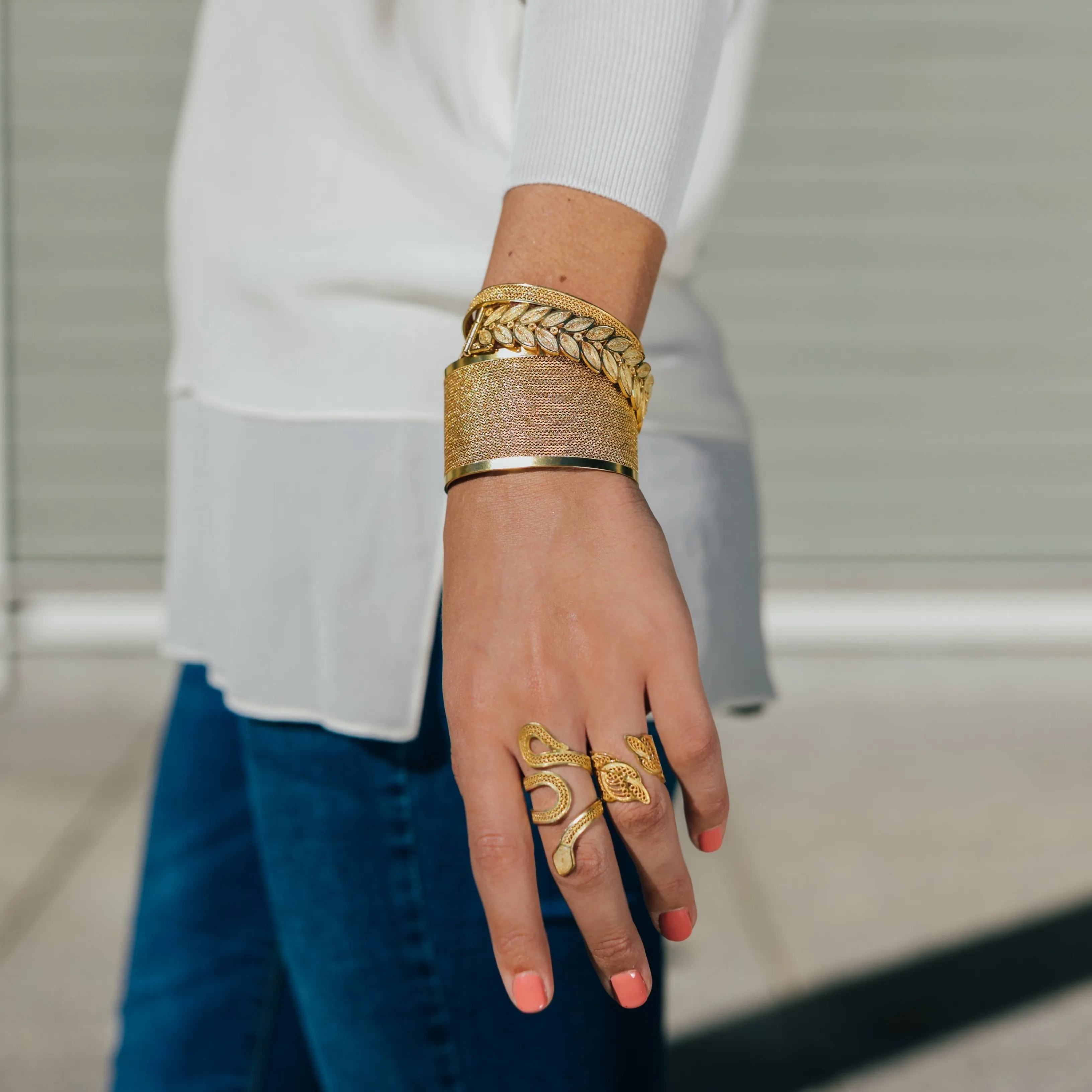 SNAKE SILVER SIGNATURE RING FILIGREE