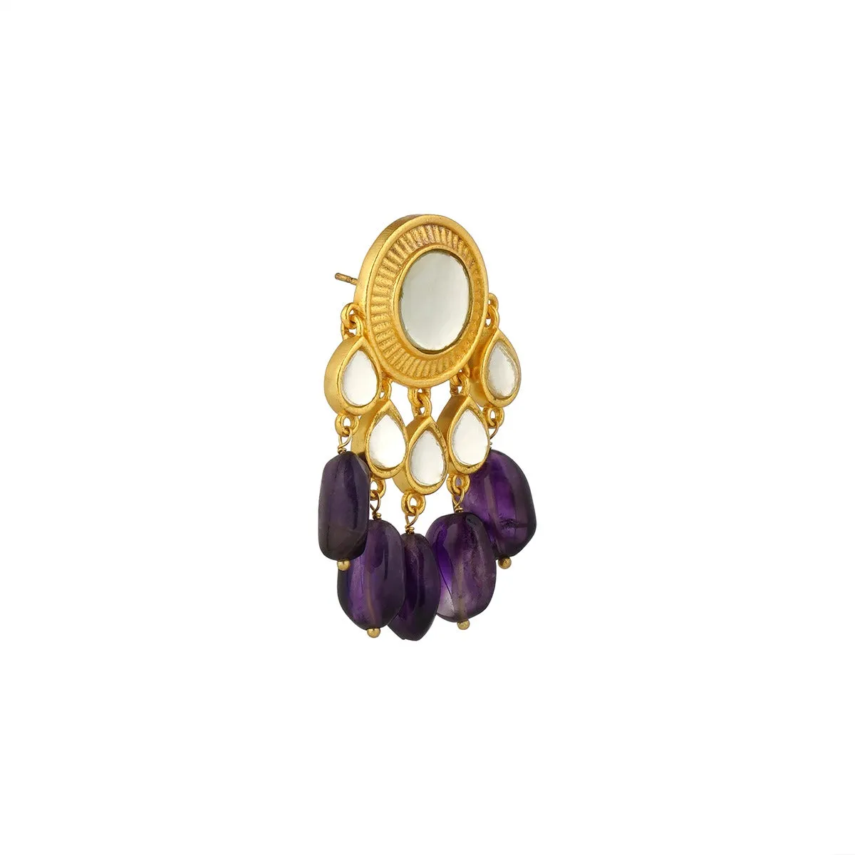 Sohni Stud Earrings- Amethyst