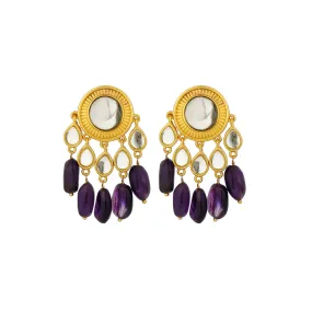 Sohni Stud Earrings- Amethyst