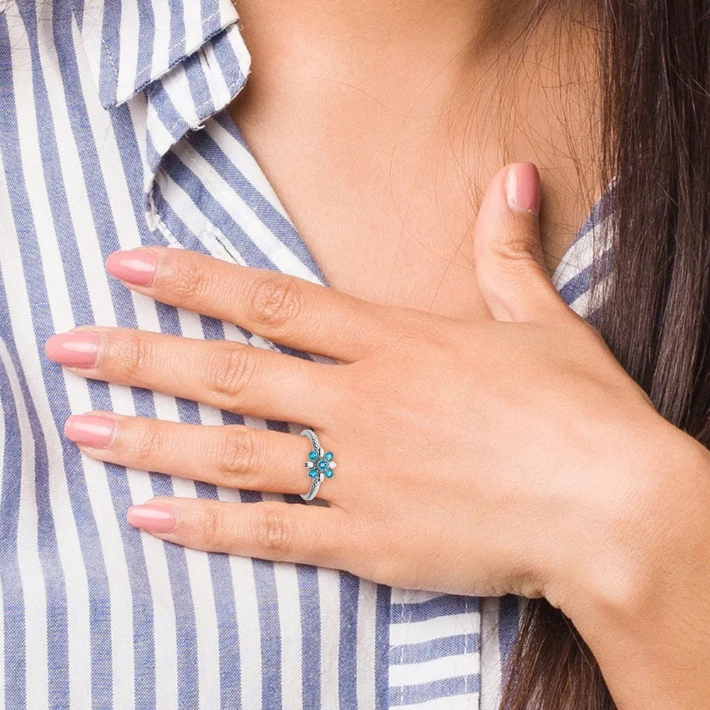 Stackable Expressions Blue Topaz Ring in Sterling Silver