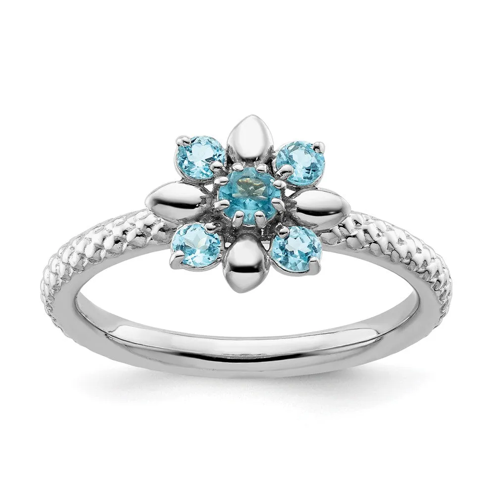 Stackable Expressions Blue Topaz Ring in Sterling Silver