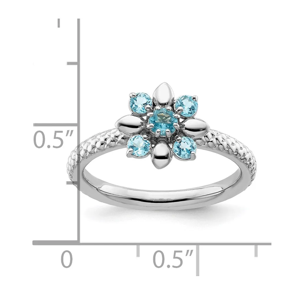 Stackable Expressions Blue Topaz Ring in Sterling Silver