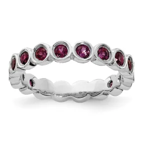 Stackable Expressions Rhodolite Garnet Ring in Sterling Silver