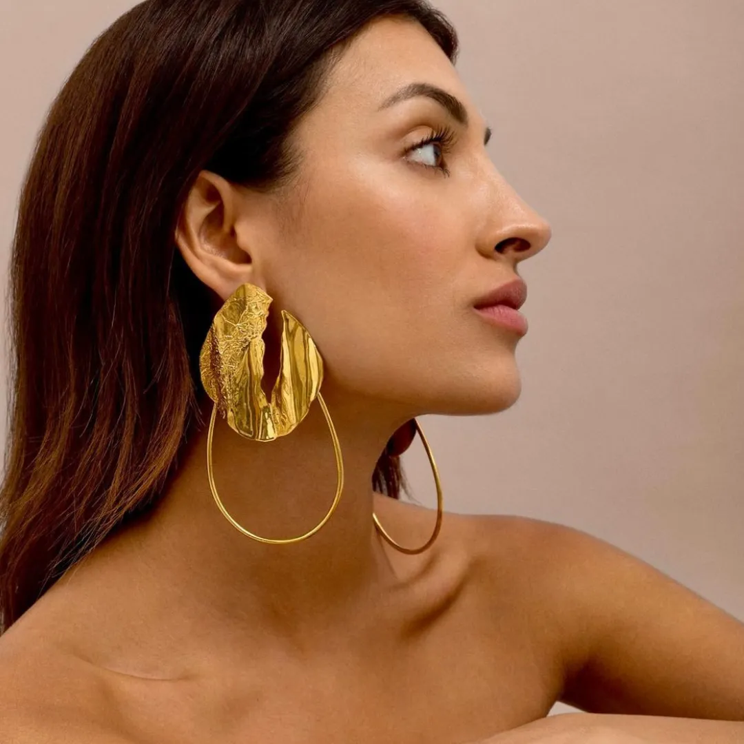 Statement Textured Hoop Earrings