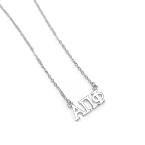 Sterling Silver Alpha Pi Phi Horizontal Necklace with 18 Chain