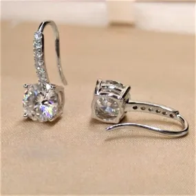 Sterling Silver and Cubic Zirconia Drop Earrings