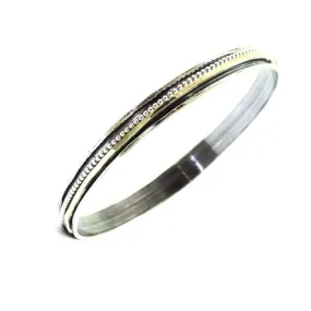 Sterling Silver and Gold Spinner Bangles, Designer Bangle Bracelets.