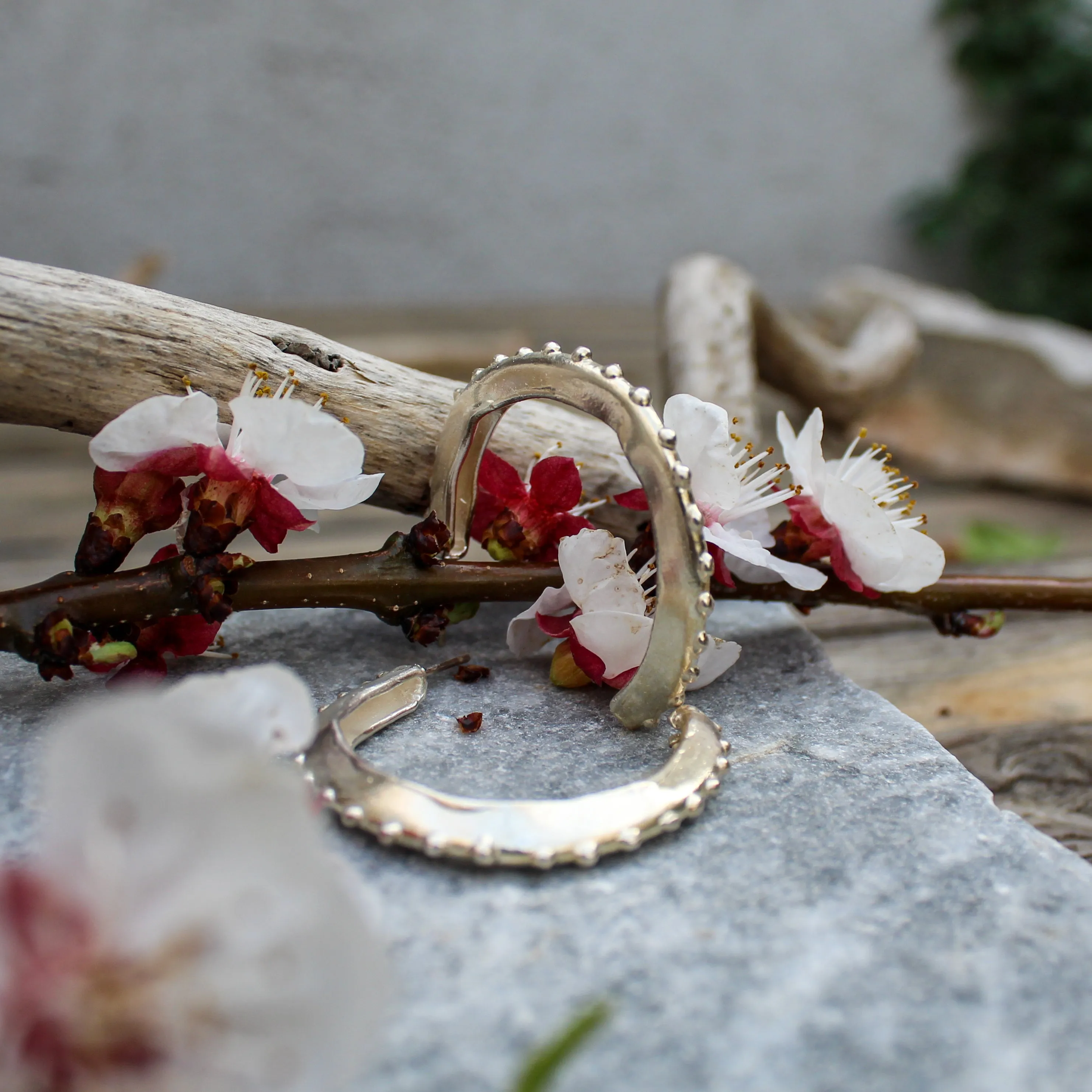 Sterling Silver Hoop Earrings "Dotted"